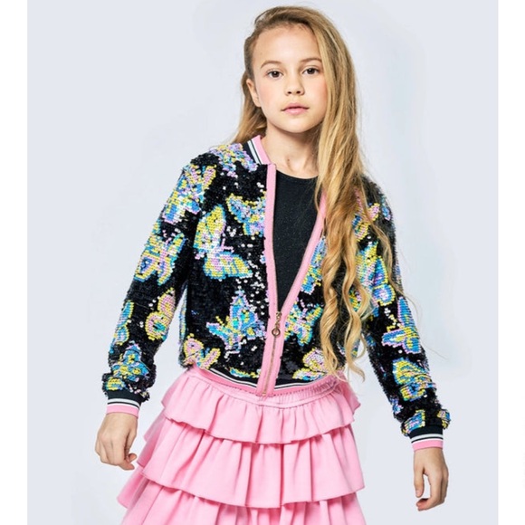 Hannah Banana Other - Hanna banana sequin butterfly bomber jacket